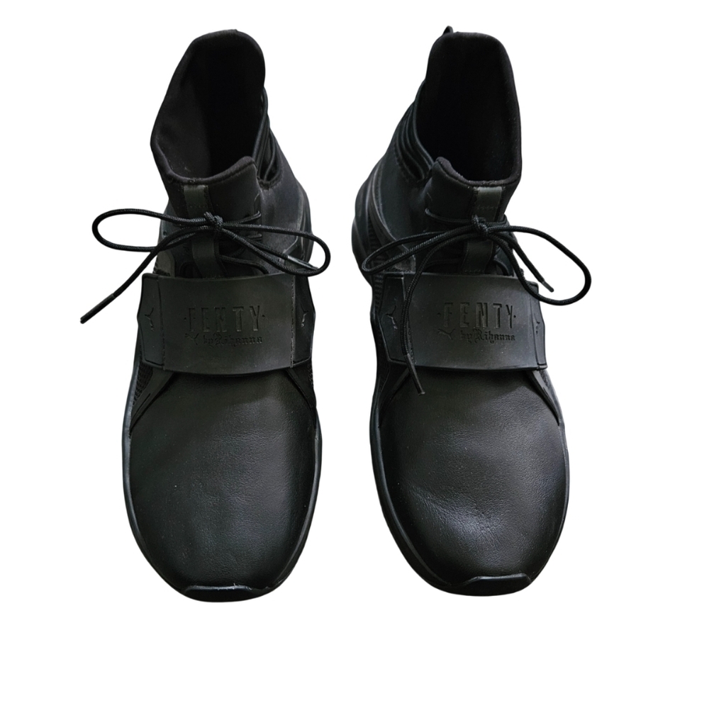 Puma Fenty by Rihanna Ignite Black Leather Sneakers Shoes Womens Size US 8